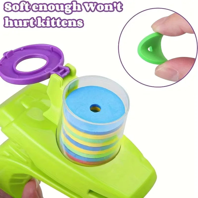 Funny Cat Toys Creative Turnip Gun with 15pcs Reusable Foam Disc Pet