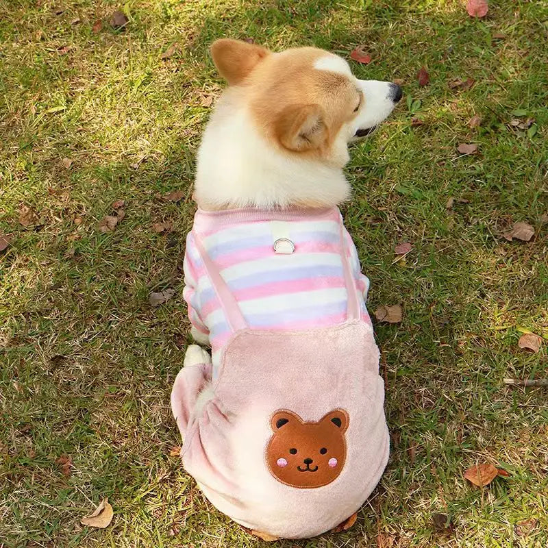 Autumn Winter Pet Dog Soft Fleece Clothes Warm Jumpsuit Coat for Small