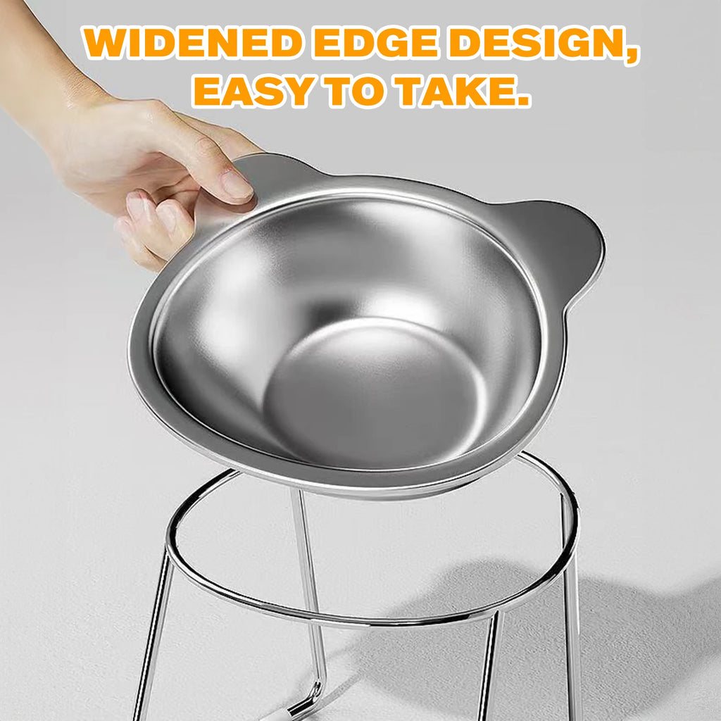 Stainless Steel Pet Bowl Slanted Anti Cervical Spondylosis for Cats