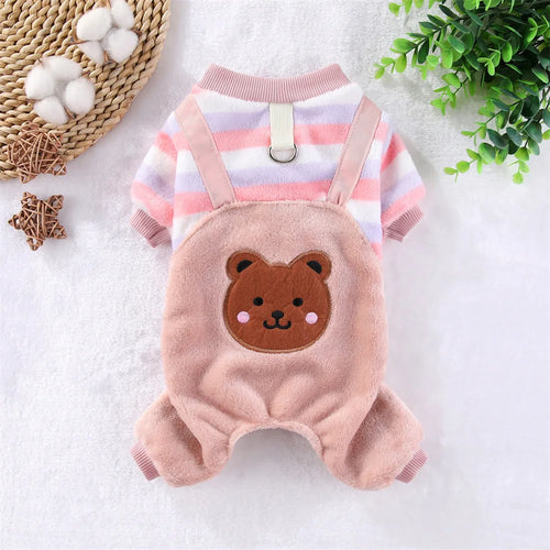 Autumn Winter Pet Dog Soft Fleece Clothes Warm Jumpsuit Coat for Small