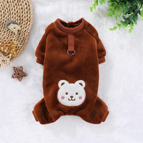 Autumn Winter Pet Dog Soft Fleece Clothes Warm Jumpsuit Coat for Small