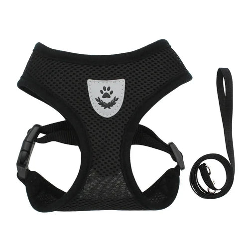 Summer Cat Dog Harness Lead Leash Adjustable Vest Polyester Mesh