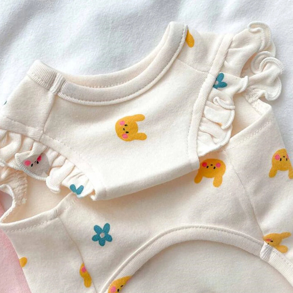 Two Legs Pet Shirt Small Breed Puppy Kitten Fall Rabbits Flowers Bear
