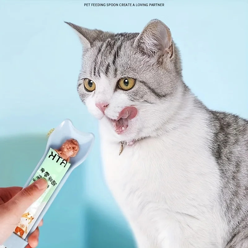 Cat Strip Squeeze Spoon Cat Strip Feeder for Lickable Wet Cat Treats