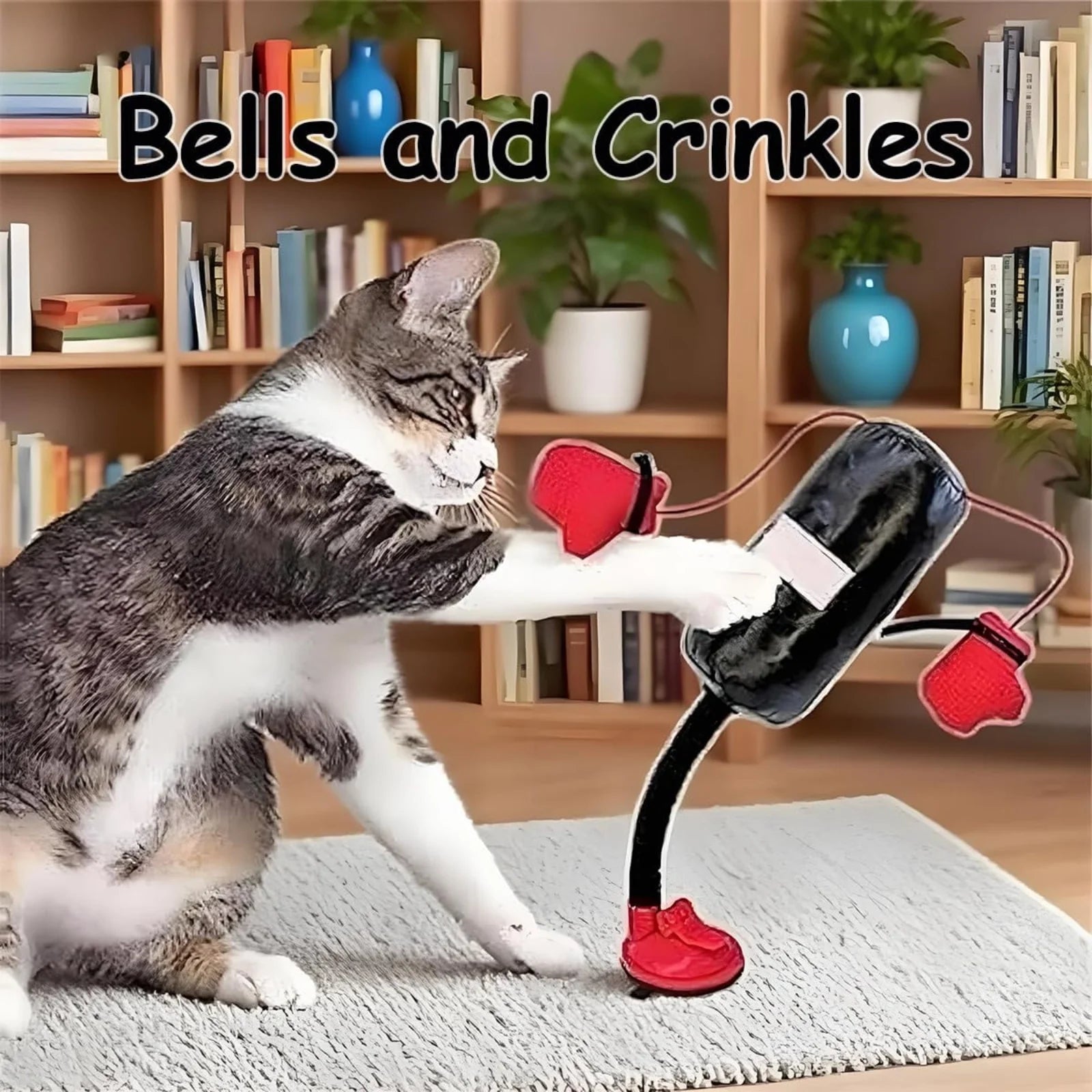 Interactive Cat Boxing Toy Cat Punching Bag Self-Standing Play Gym for