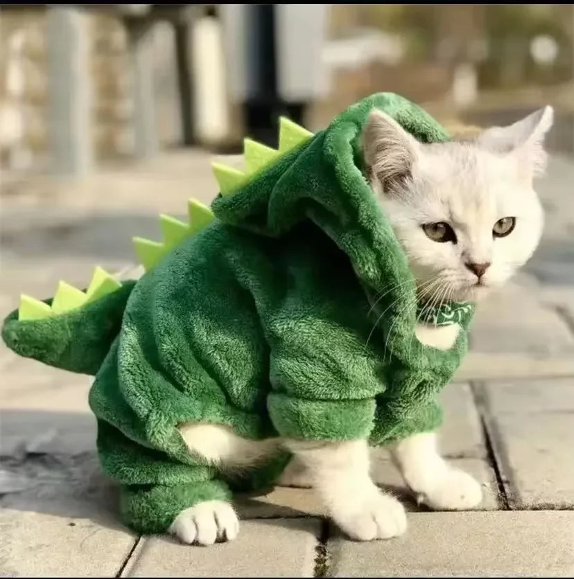 Pet Cat Dog Halloween Dog Clothes for Small Dogs Funny Dinosaur