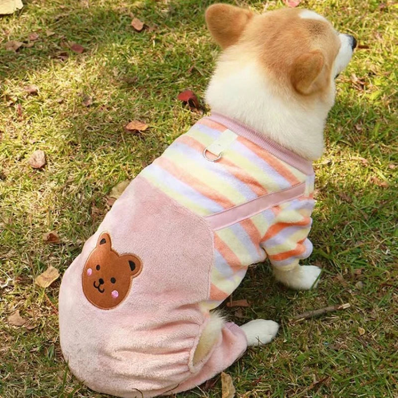 Autumn Winter Pet Dog Soft Fleece Clothes Warm Jumpsuit Coat for Small