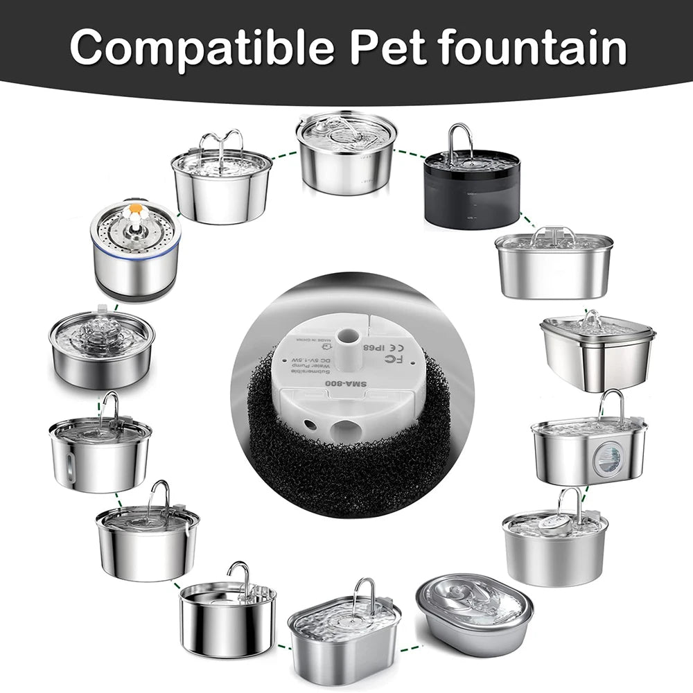 1pc Water Pump For Pet Fountain Stainless Steel Water Feeder Water
