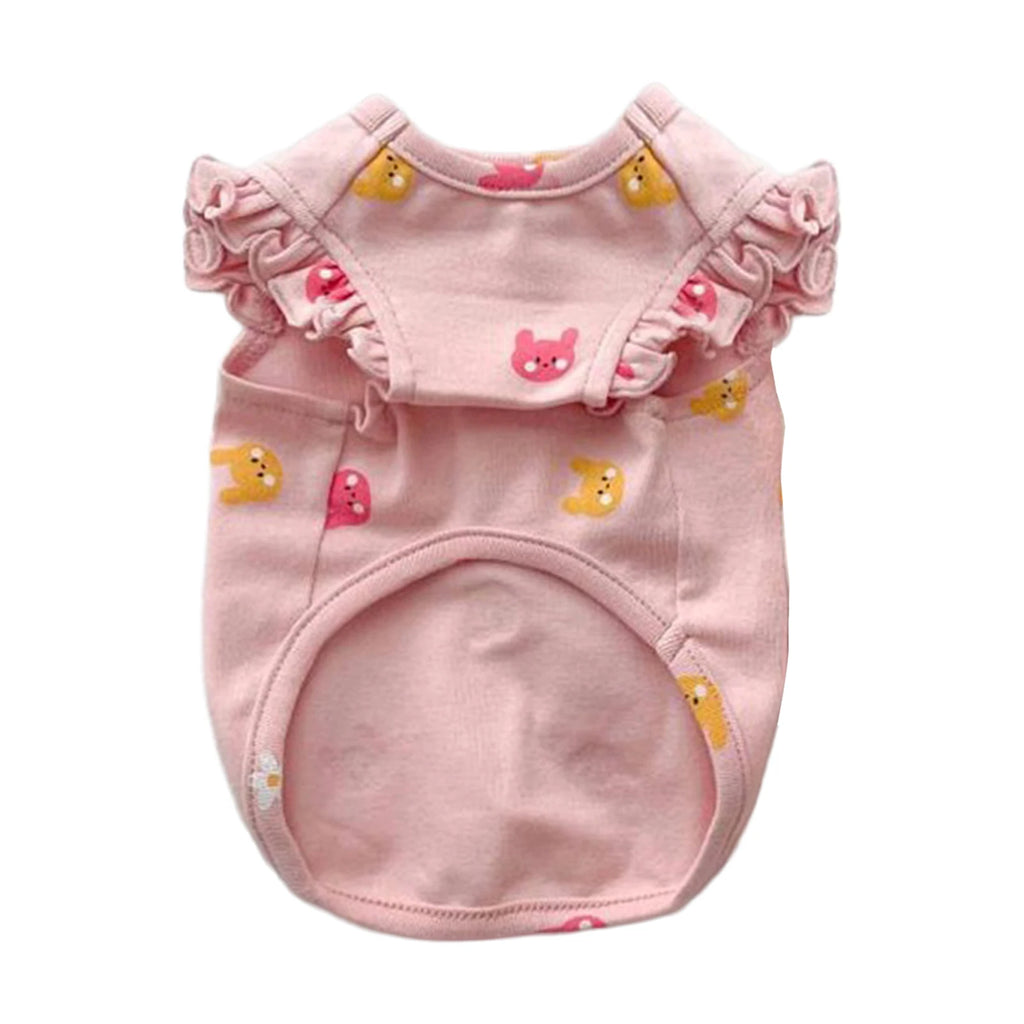 Two Legs Pet Shirt Small Breed Puppy Kitten Fall Rabbits Flowers Bear