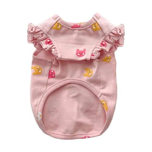 Two Legs Pet Shirt Small Breed Puppy Kitten Fall Rabbits Flowers Bear