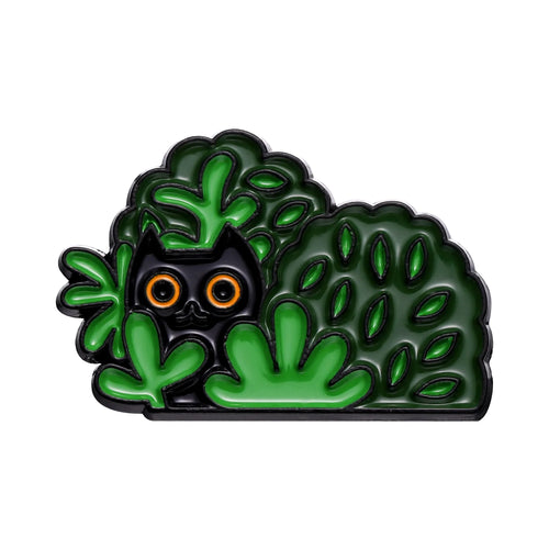 Cartoon Black Cats Plant Potted Enamel Pins Cute Flower Grass Kitten