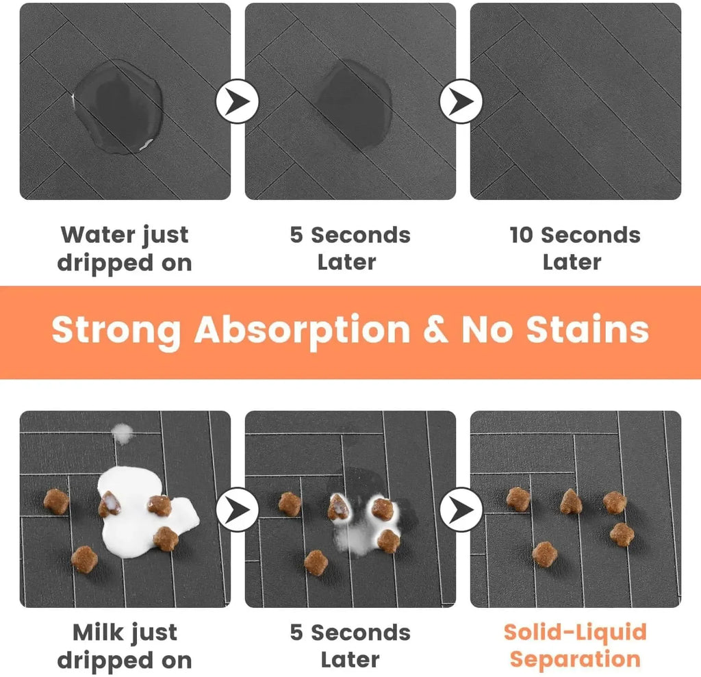 Pet Feeding Mat-Absorbent Pet Placemat Rubber Backing Quick Dry Water