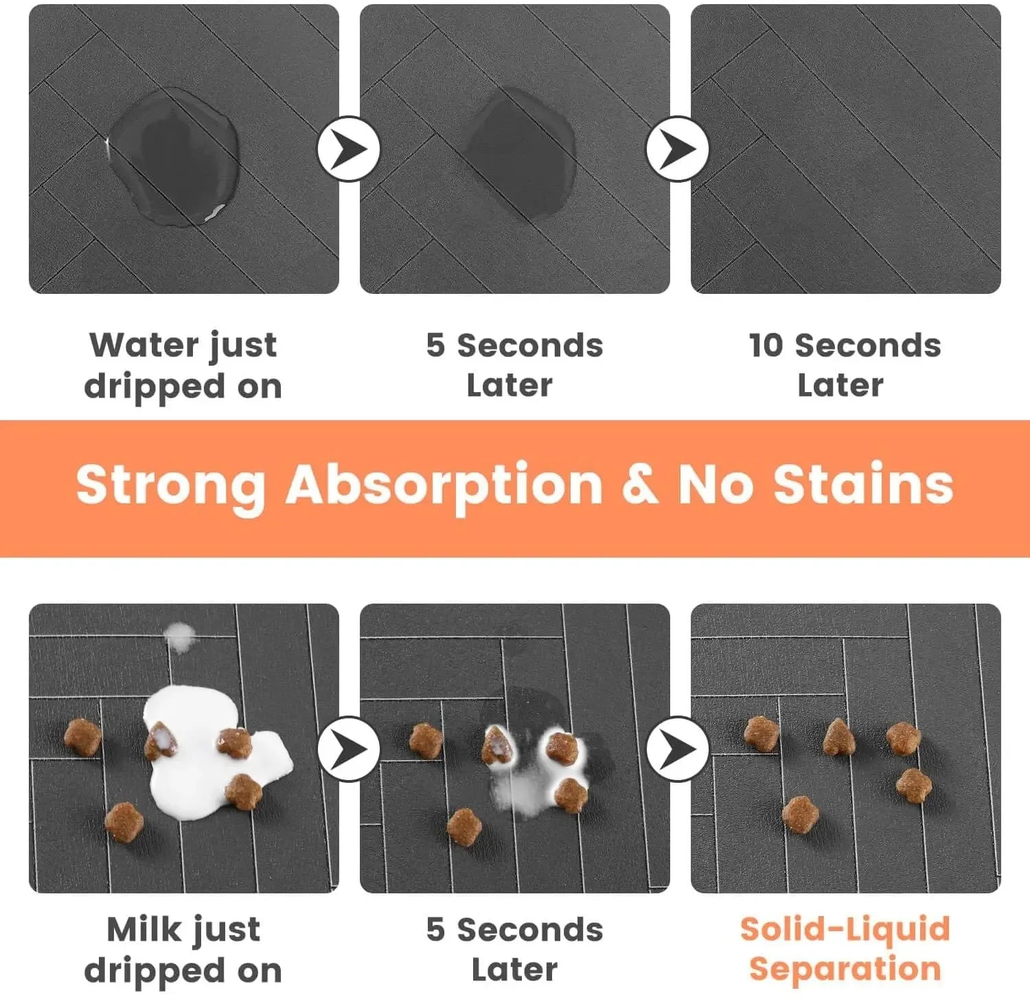 Pet Feeding Mat-Absorbent Pet Placemat Rubber Backing Quick Dry Water
