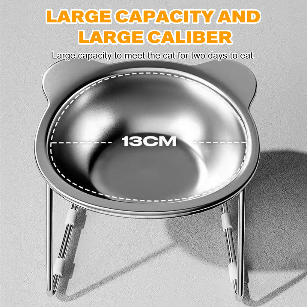 Stainless Steel Pet Bowl Slanted Anti Cervical Spondylosis for Cats