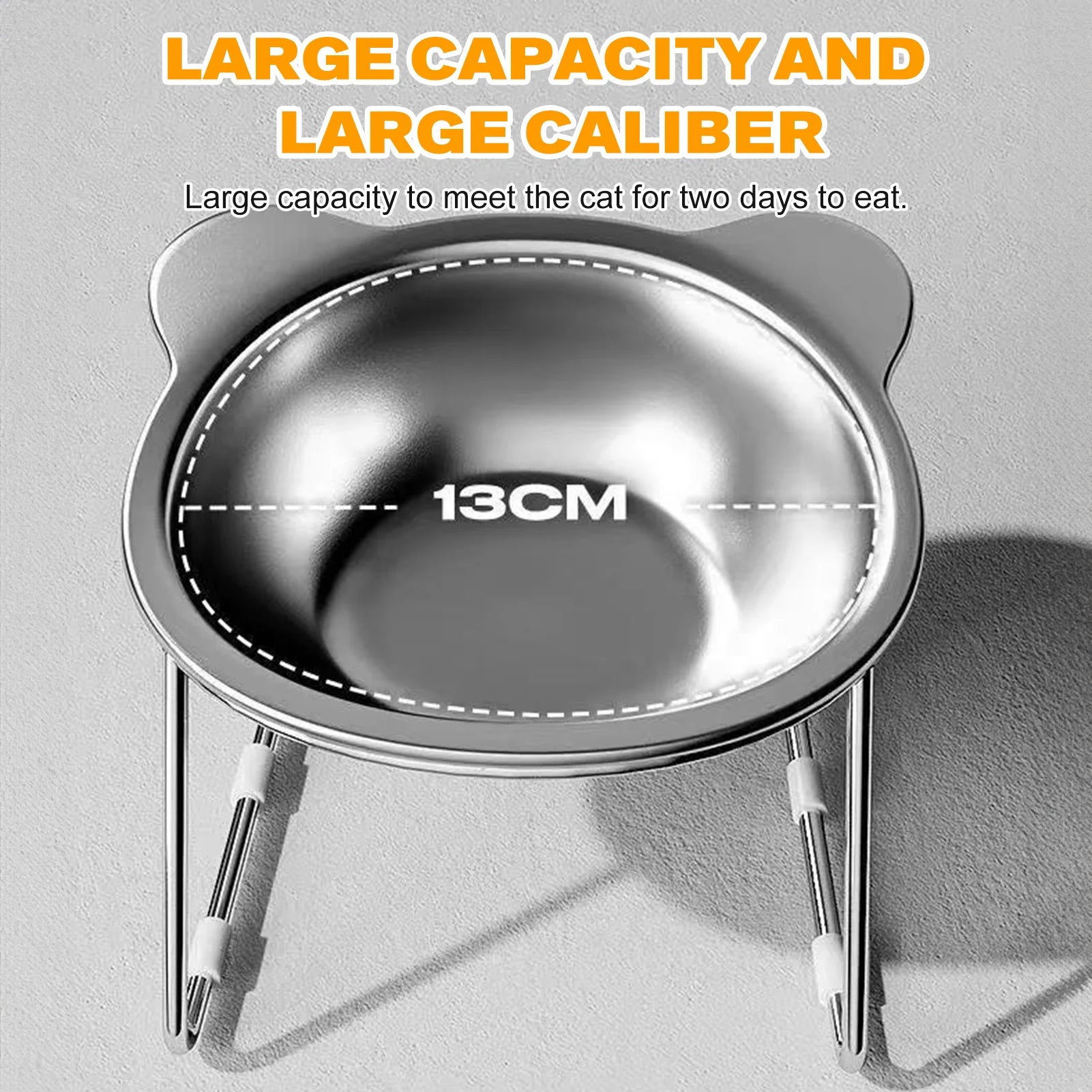 Stainless Steel Pet Bowl Slanted Anti Cervical Spondylosis for Cats