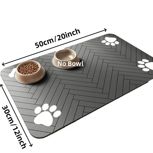Pet Feeding Mat-Absorbent Pet Placemat for Food and Water Bowl with