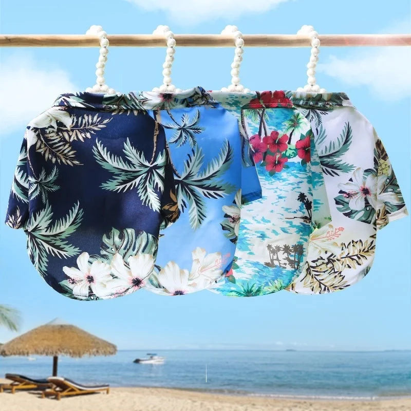 Hawaiian Style Pet Dog Clothe Summer SandBeach Dog Shirts for Small