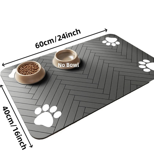 Pet Feeding Mat-Absorbent Pet Placemat Rubber Backing Quick Dry Water