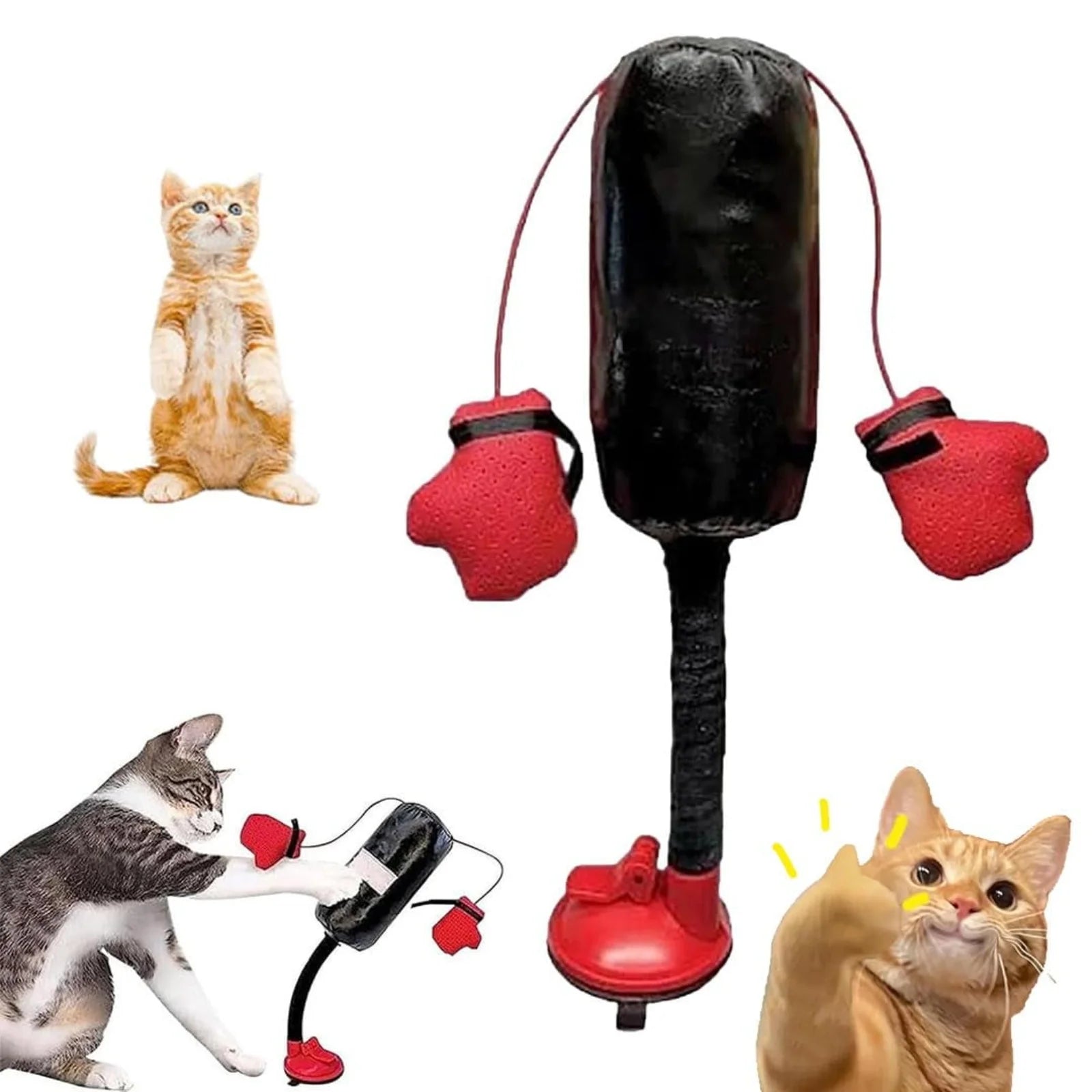 Interactive Cat Boxing Toy Cat Punching Bag Self-Standing Play Gym for
