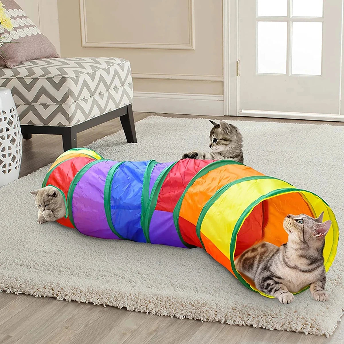 Cat Tunnel Tube Foldable Cat Toys Kitty Training Interactive Fun Toy