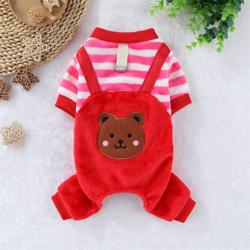 Autumn Winter Pet Dog Soft Fleece Clothes Warm Jumpsuit Coat for Small
