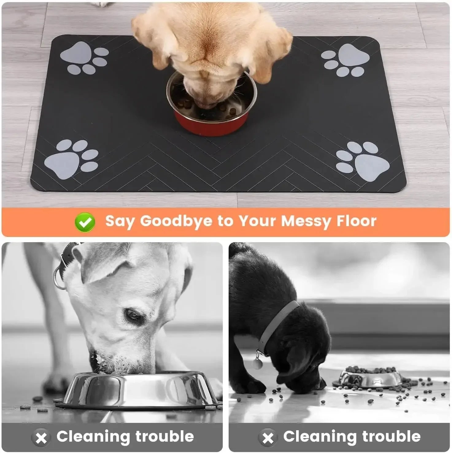 Pet Feeding Mat-Absorbent Pet Placemat Rubber Backing Quick Dry Water