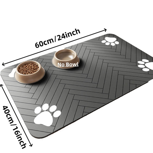 Pet Feeding Mat-Absorbent Pet Placemat for Food and Water Bowl with