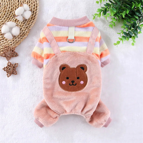 Autumn Winter Pet Dog Soft Fleece Clothes Warm Jumpsuit Coat for Small