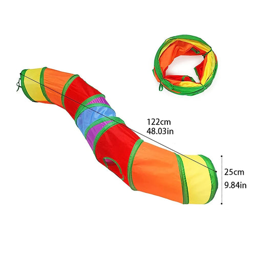 Cat Tunnel Tube Foldable Cat Toys Kitty Training Interactive Fun Toy