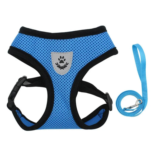 Summer Cat Dog Harness Lead Leash Adjustable Vest Polyester Mesh