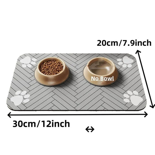 Pet Feeding Mat-Absorbent Pet Placemat Rubber Backing Quick Dry Water