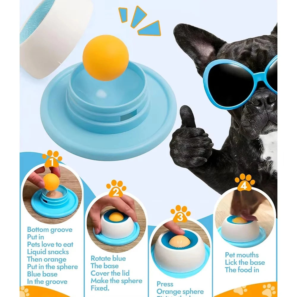 Dog/cat licking bowl, pet licking toy slow food bowl, non-slip licking