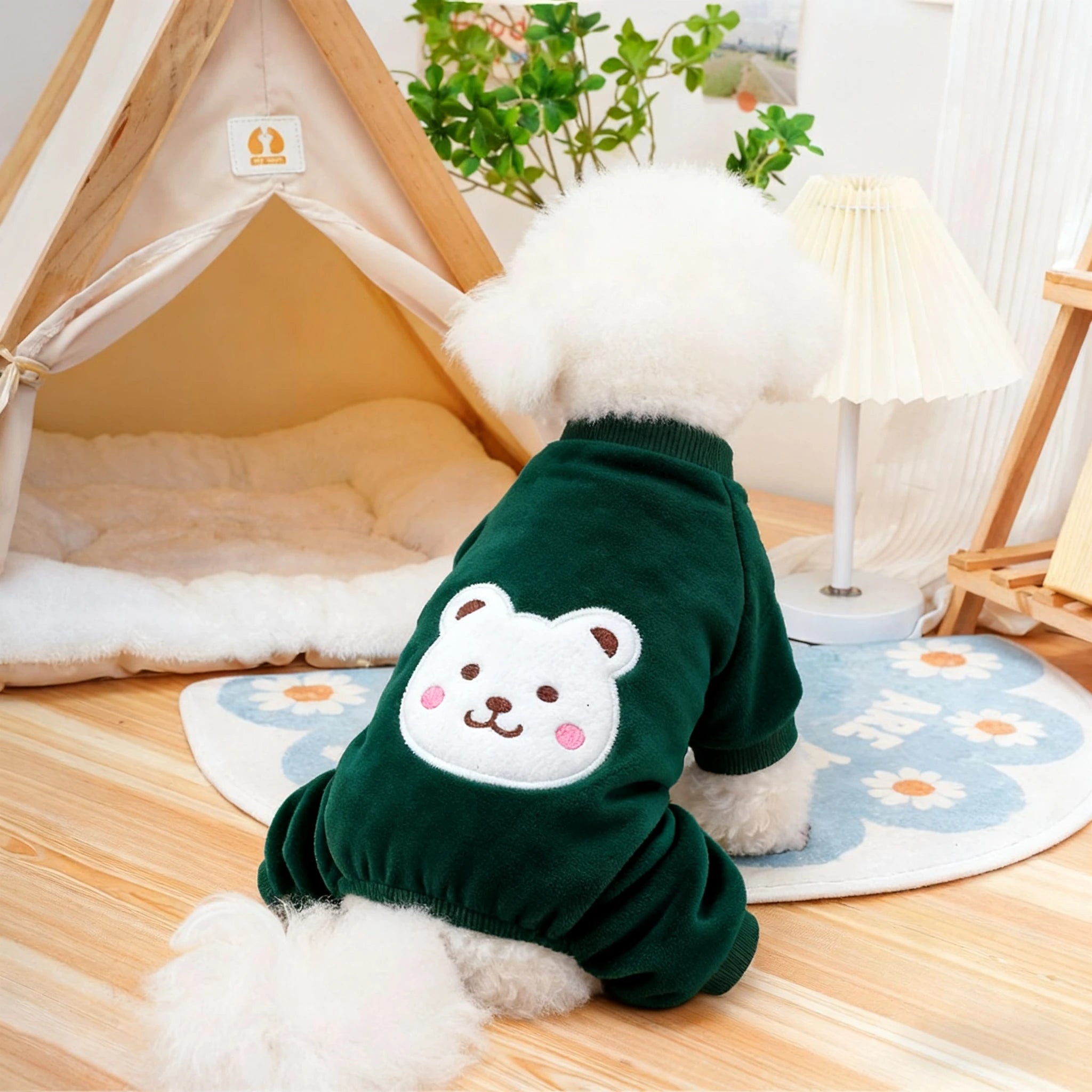 Autumn Winter Pet Dog Soft Fleece Clothes Warm Jumpsuit Coat for Small