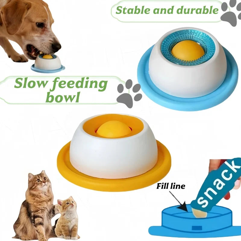Dog/cat licking bowl, pet licking toy slow food bowl, non-slip licking