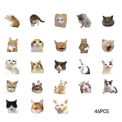 46pcs/Bag,Cat Stickers,Be for Suitcase Skateboard Luggage Laptop Phone