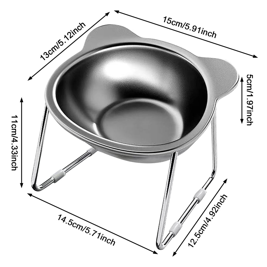 Stainless Steel Pet Bowl Slanted Anti Cervical Spondylosis for Cats