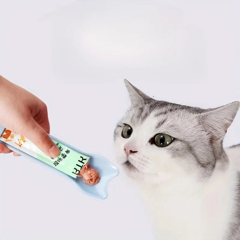 Cat Strip Squeeze Spoon Cat Strip Feeder for Lickable Wet Cat Treats