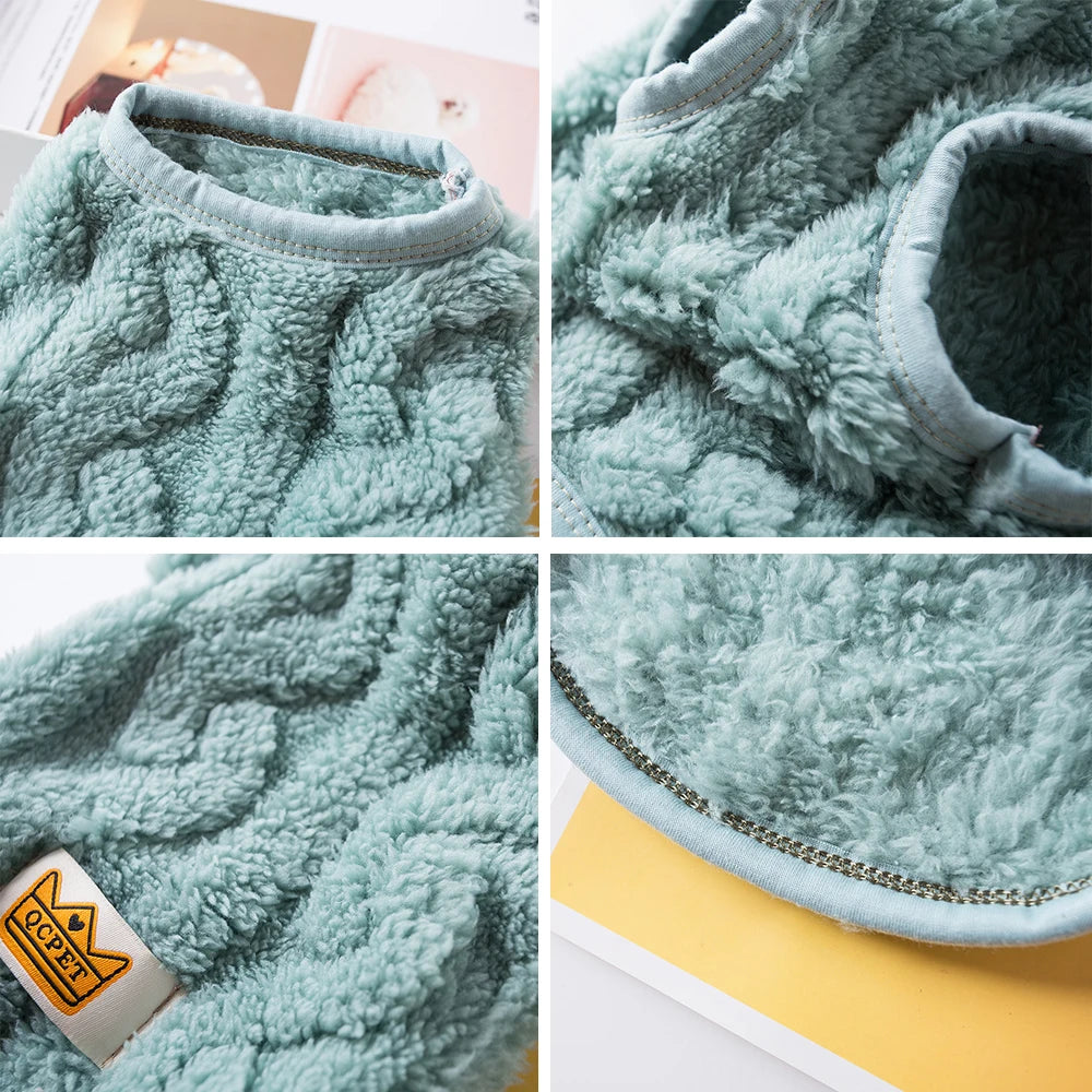 Soft Cozy Cat Clothes Autumn Winter Warm Fleece Sweatshirt for Small