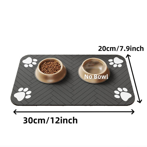 Pet Feeding Mat-Absorbent Pet Placemat for Food and Water Bowl with