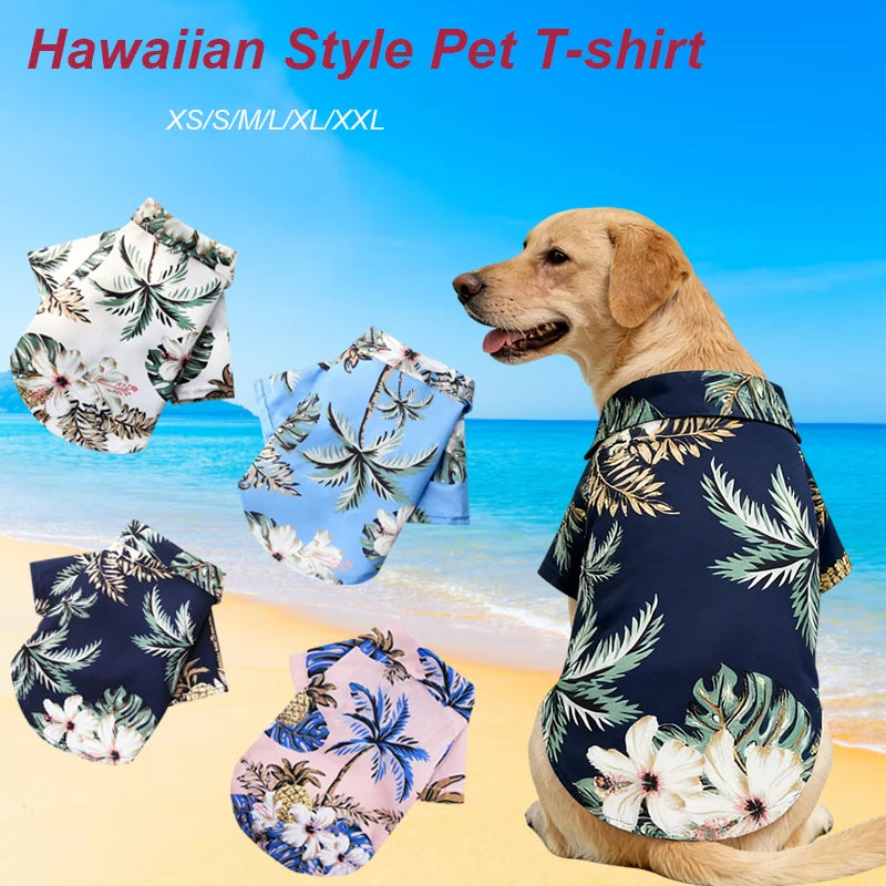 Hawaiian Style Pet Dog Clothe Summer SandBeach Dog Shirts for Small