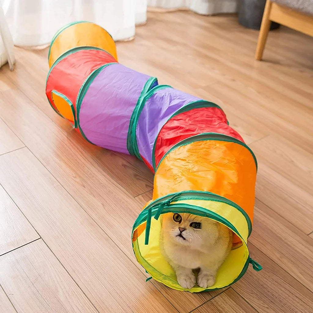 Cat Tunnel Tube Foldable Cat Toys Kitty Training Interactive Fun Toy