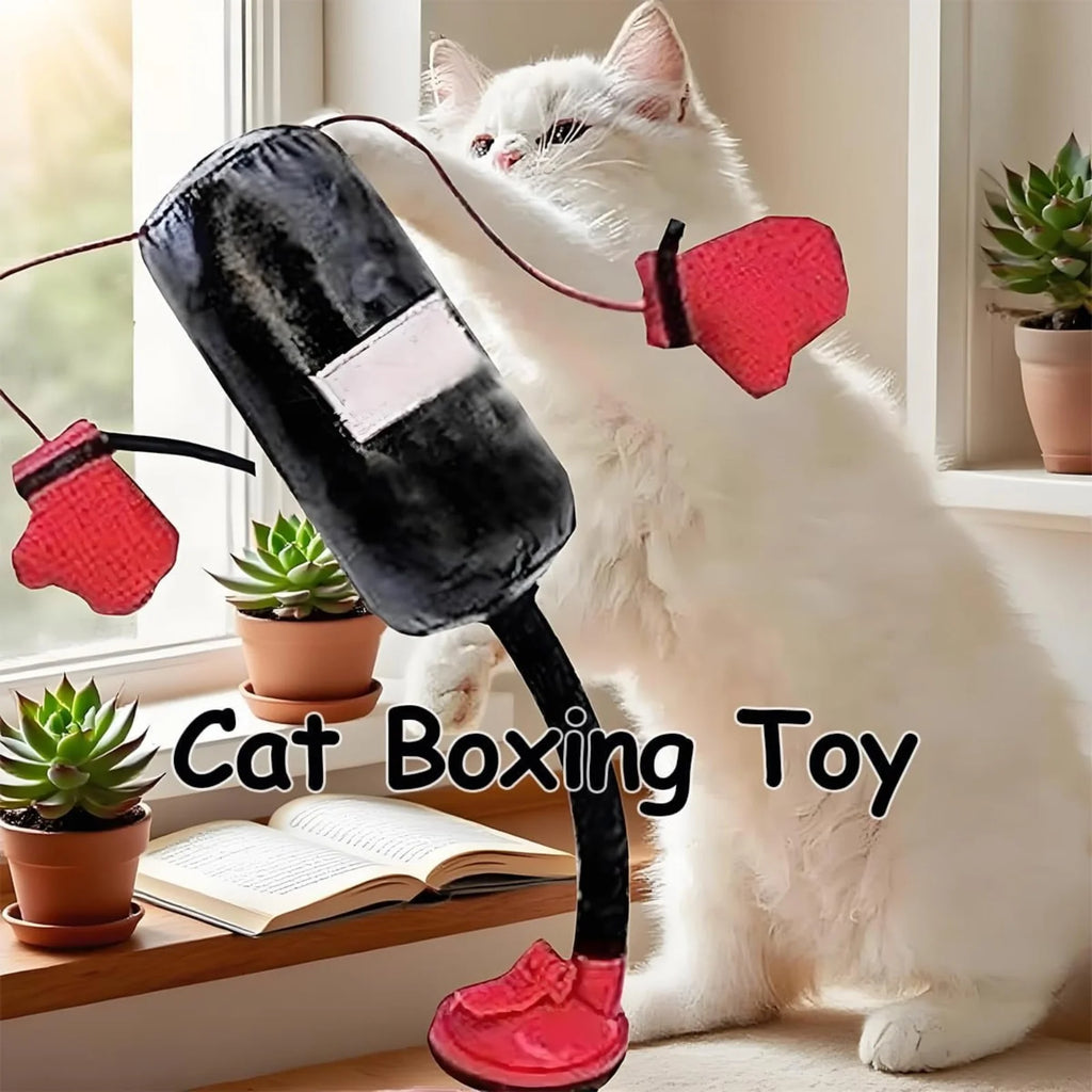 Interactive Cat Boxing Toy Cat Punching Bag Self-Standing Play Gym for