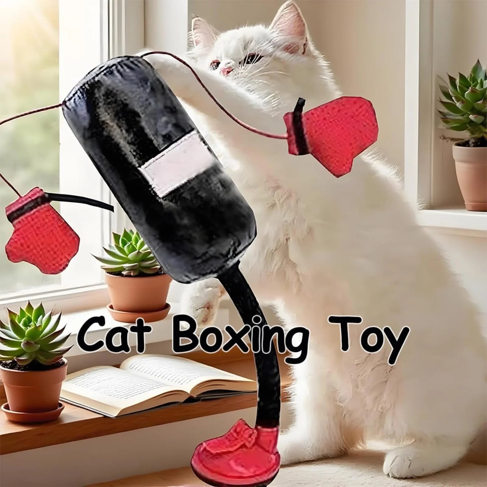Interactive Cat Boxing Toy Cat Punching Bag Self-Standing Play Gym for