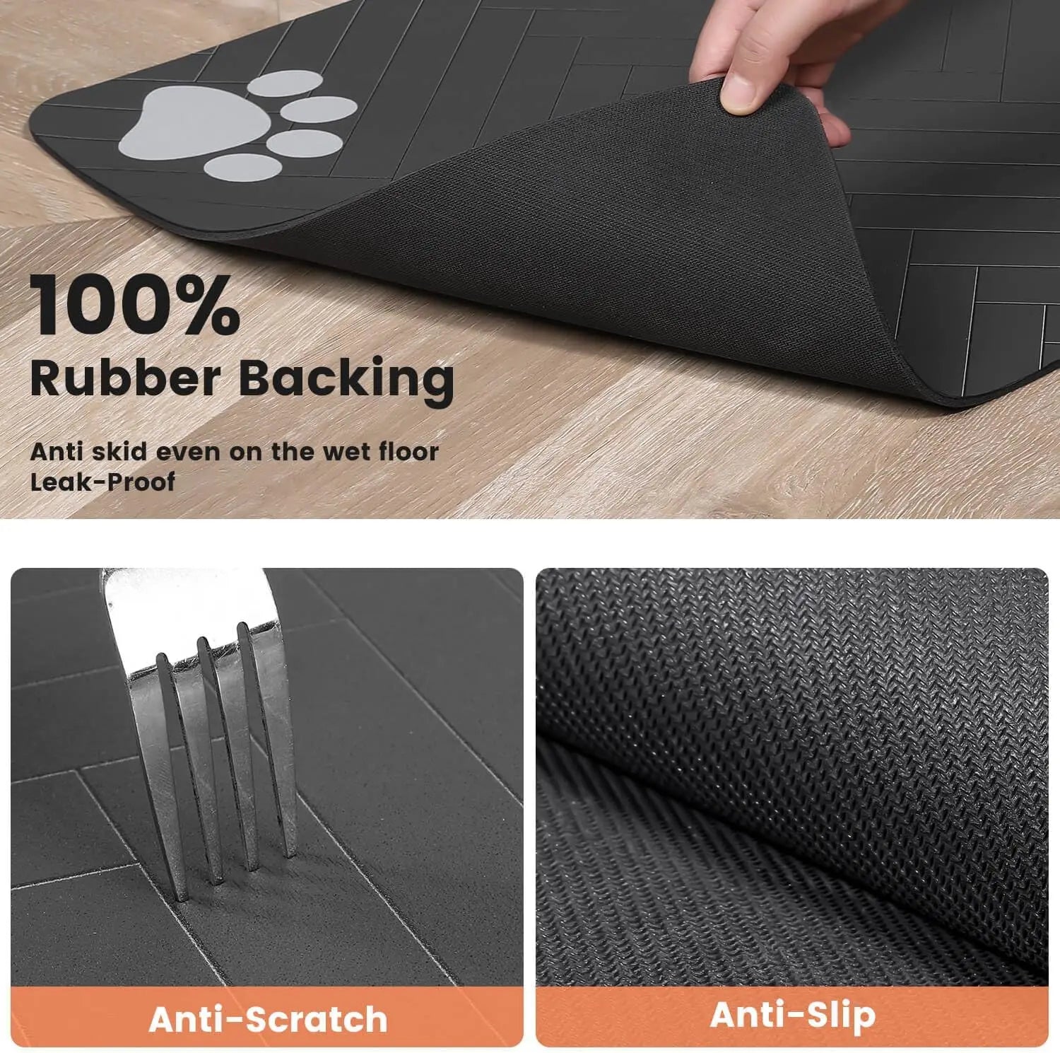 Pet Feeding Mat-Absorbent Pet Placemat for Food and Water Bowl with