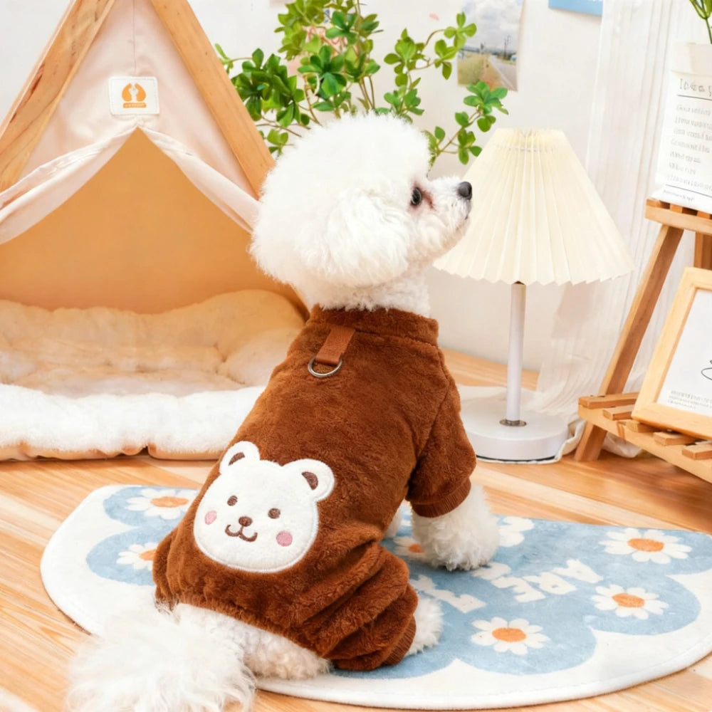 Autumn Winter Pet Dog Soft Fleece Clothes Warm Jumpsuit Coat for Small