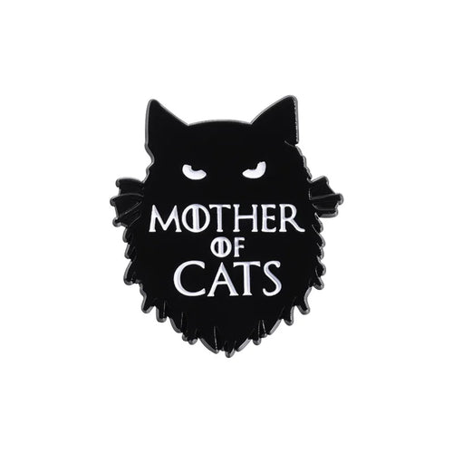 Cartoon Black Cats Plant Potted Enamel Pins Cute Flower Grass Kitten