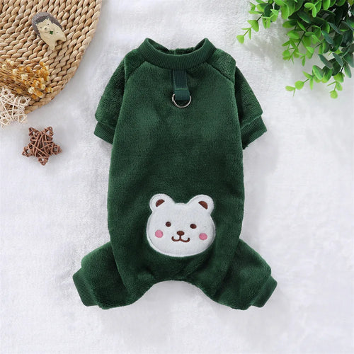 Autumn Winter Pet Dog Soft Fleece Clothes Warm Jumpsuit Coat for Small