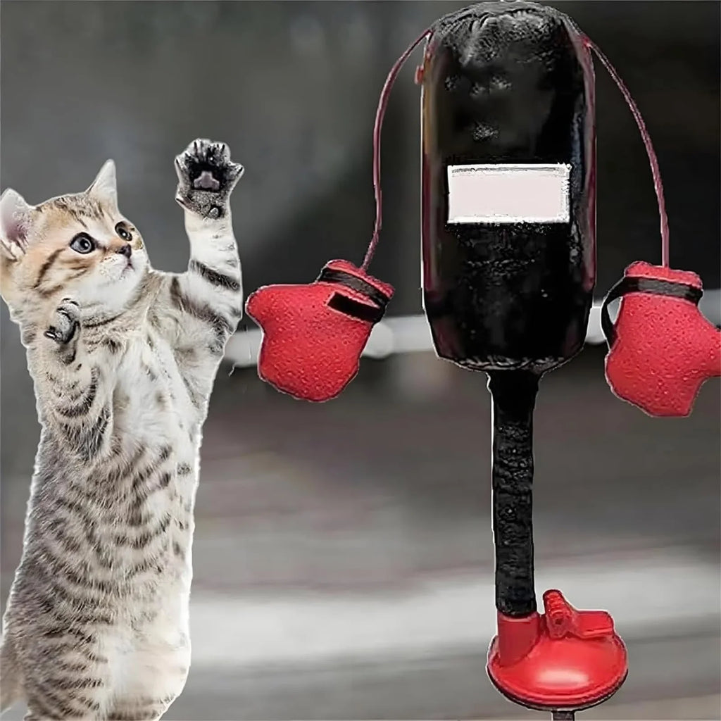 Interactive Cat Boxing Toy Cat Punching Bag Self-Standing Play Gym for