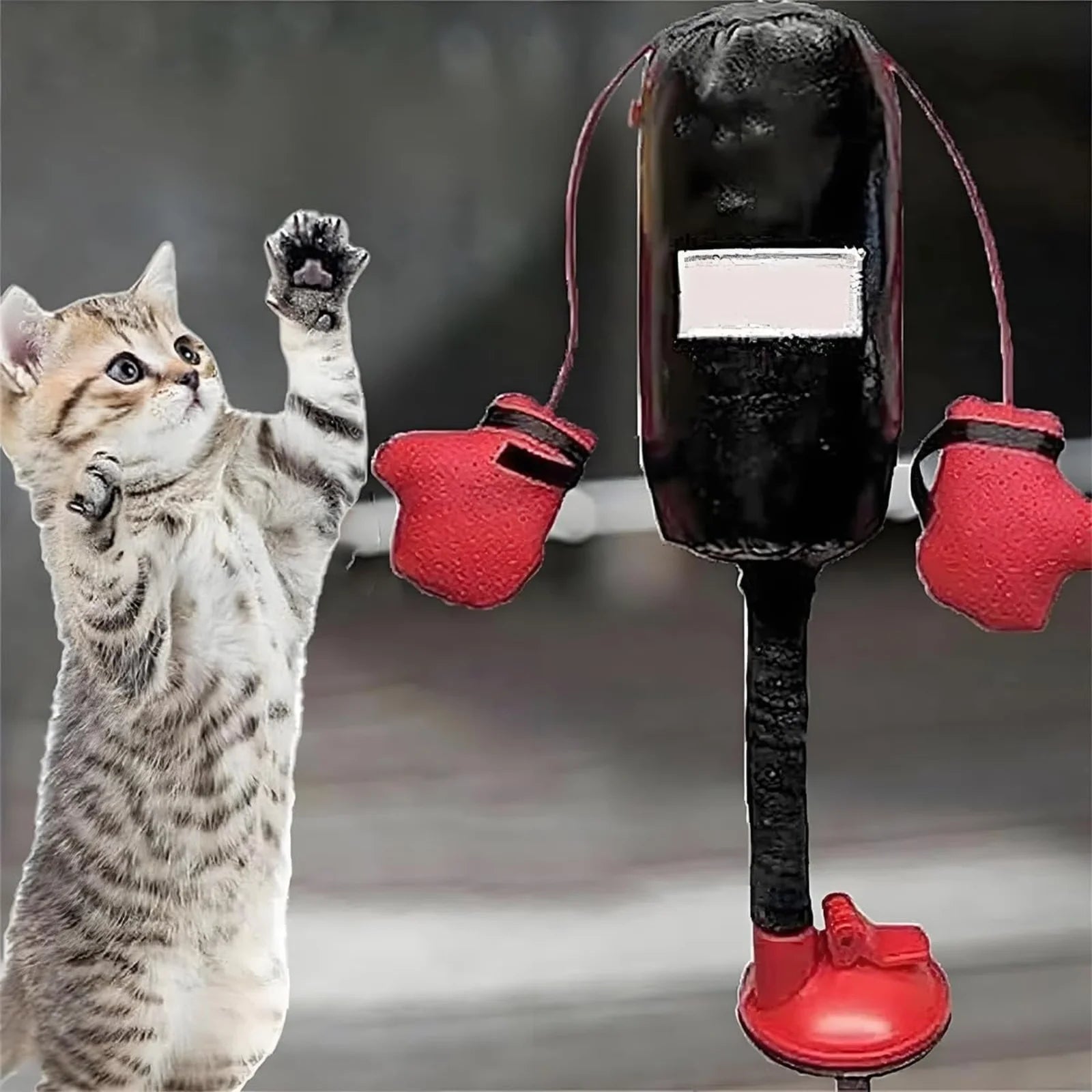 Interactive Cat Boxing Toy Cat Punching Bag Self-Standing Play Gym for