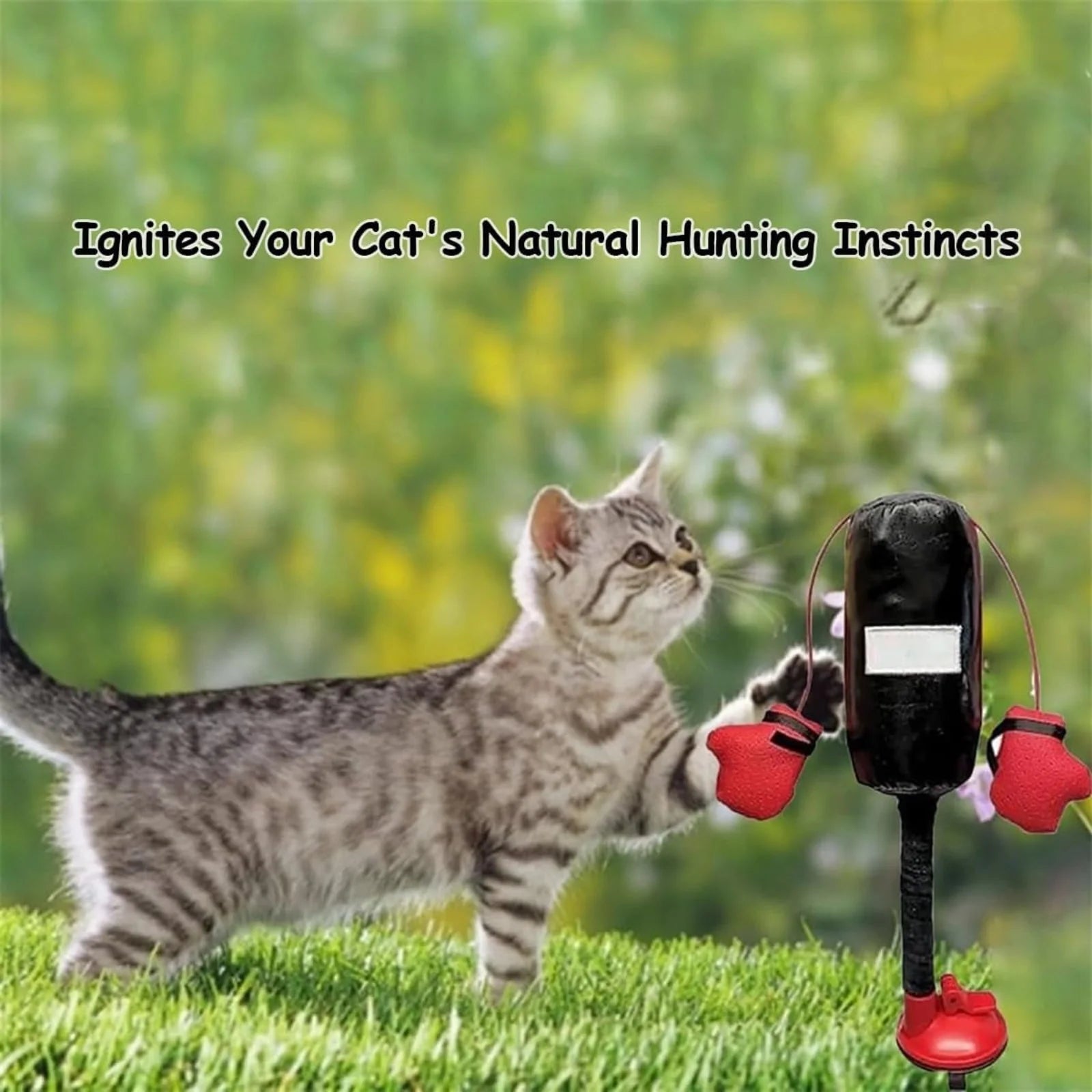 Interactive Cat Boxing Toy Cat Punching Bag Self-Standing Play Gym for